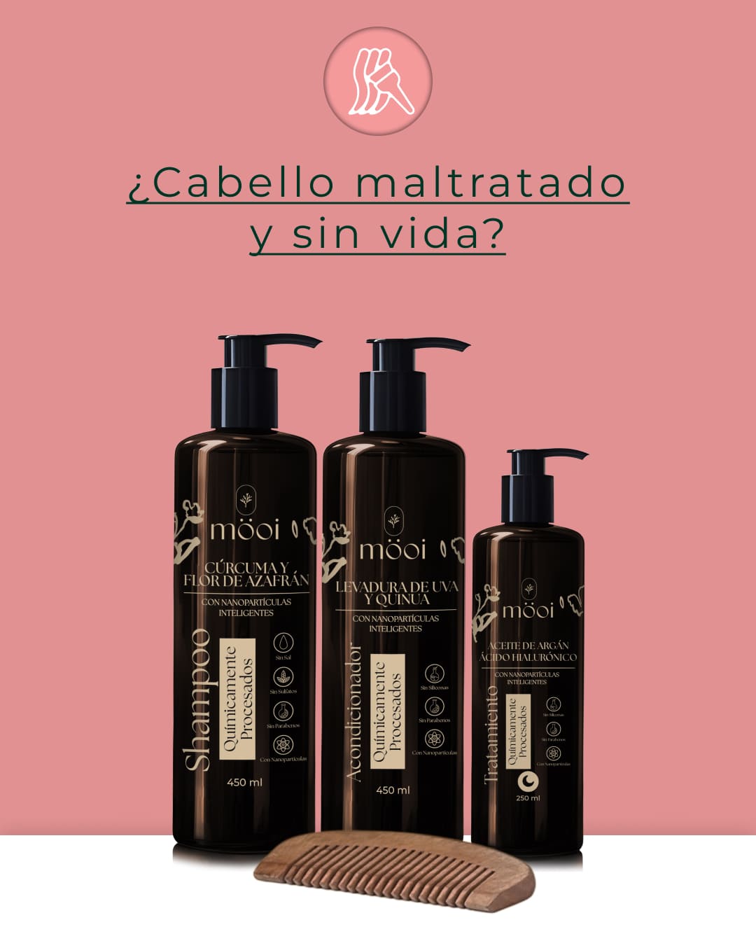 KIT TRIO CABELLOS <br> QUÍMICAMENTE PROCESADOS